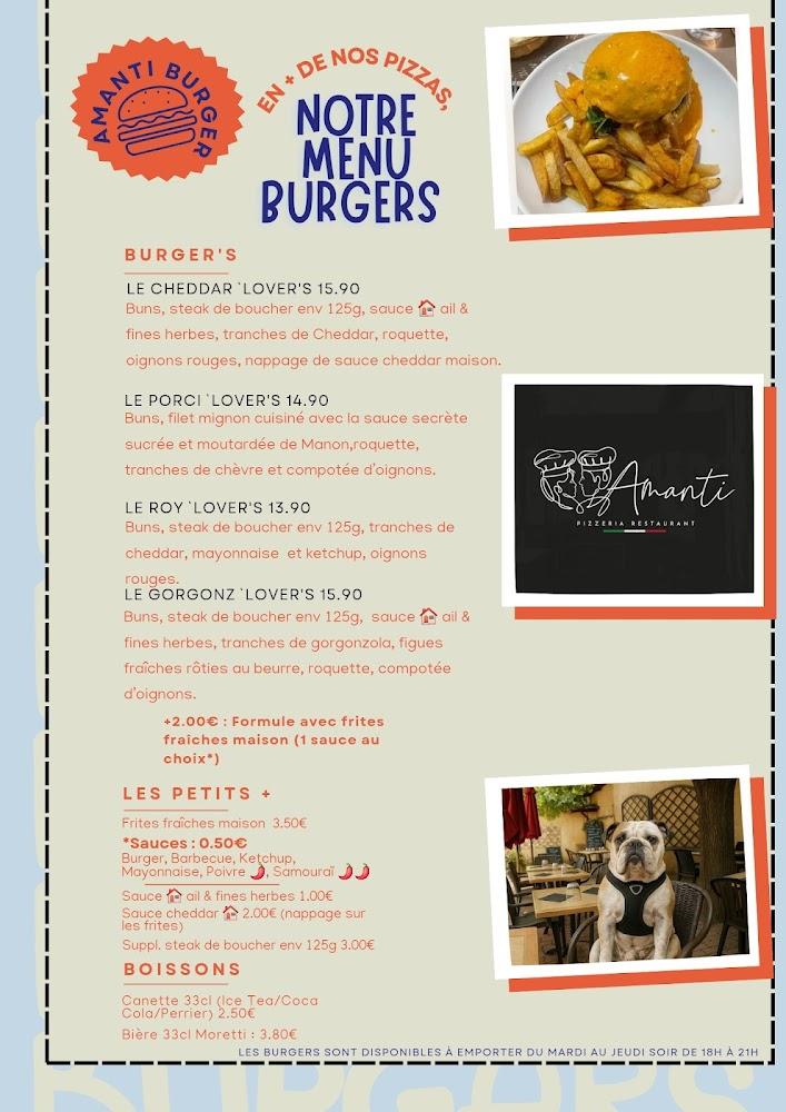 Amanti Pizzeria Restaurant - Menu Image 1